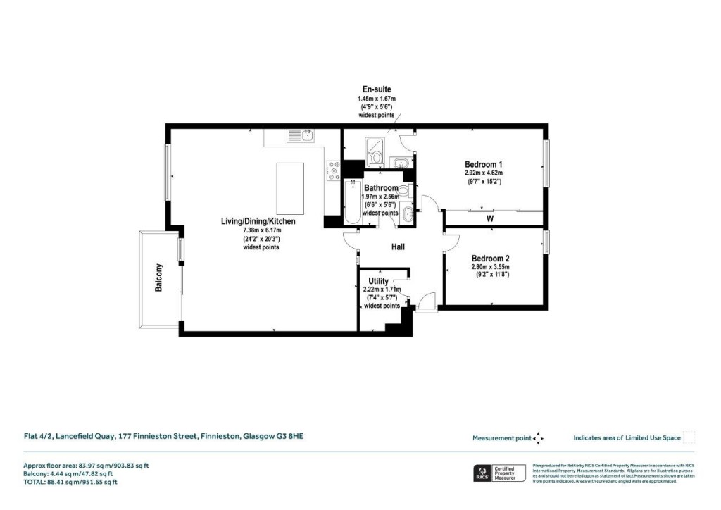 Floorplans For Flat 4/2 Lancefield Quay, Finnieston Street, Finnieston, Glasgow City