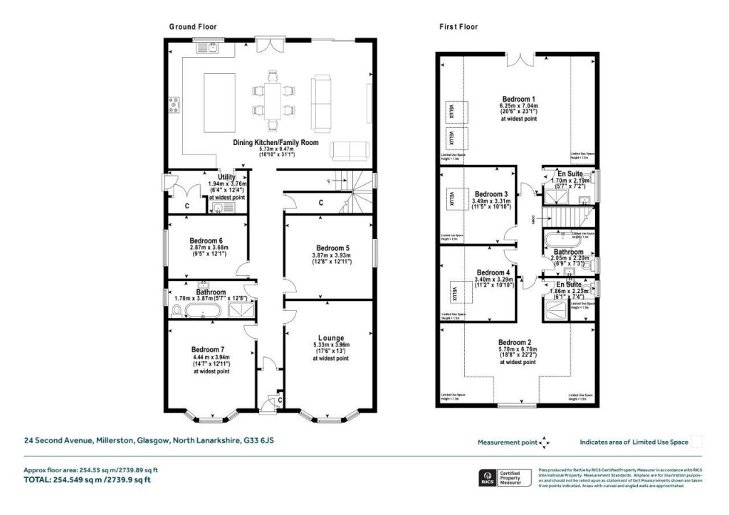Floorplans For Second Avenue, Millerston, Glasgow, North Lanarkshire