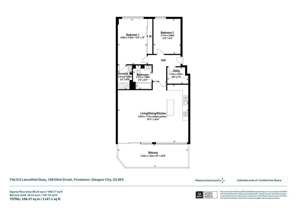 Floorplans For Flat 0/2 Lancefield Quay, Elliot Street, Finnieston, Glasgow City