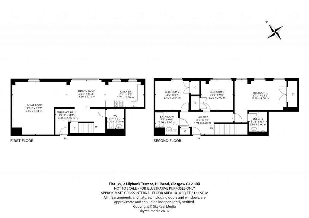 Floorplans For 1/9, Lilybank Terrace, Hillhead, Glasgow