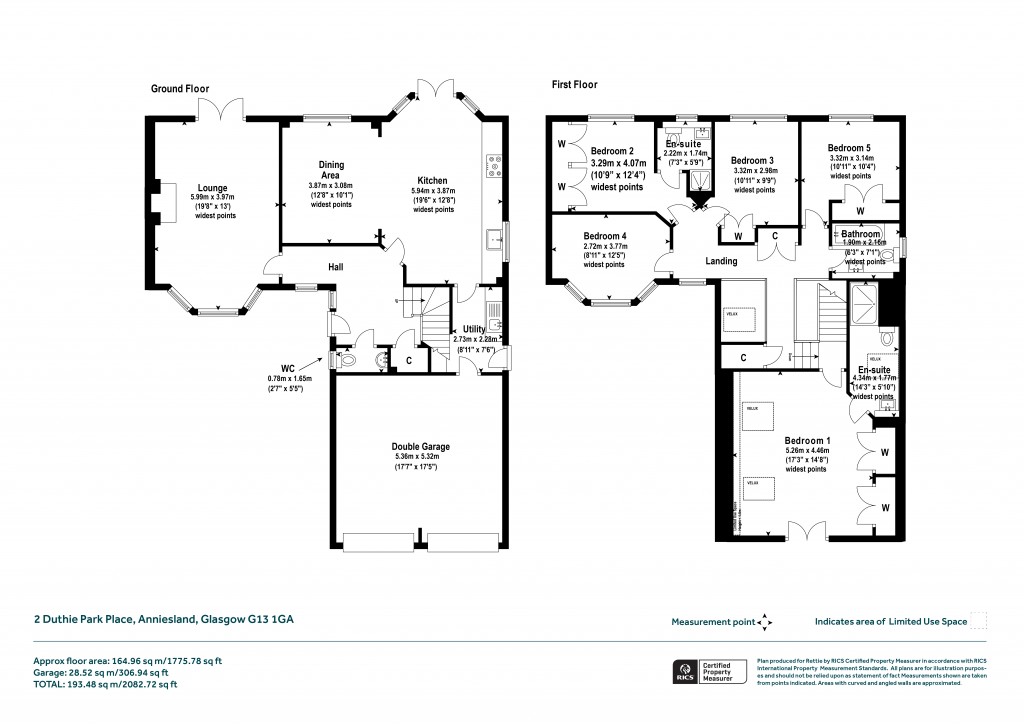 Floorplans For Duthie Park Place, Anniesland, Glasgow