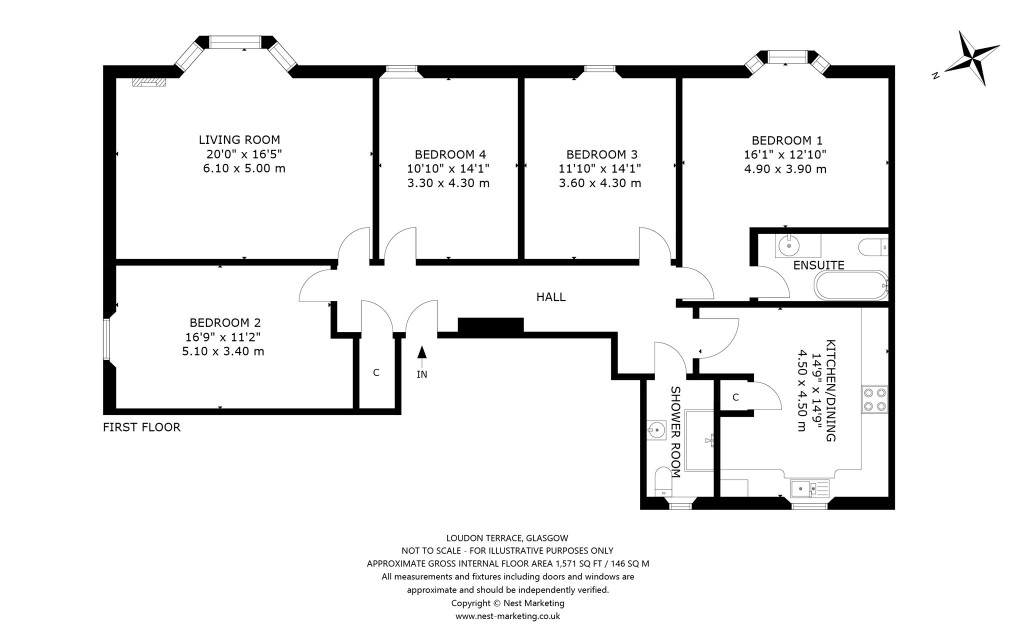 Floorplans For 1/2, Loudon Terrace, Dowanhill, Glasgow