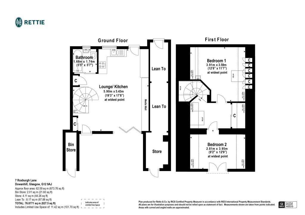 Floorplans For Roxburgh Lane, Dowanhill, Glasgow