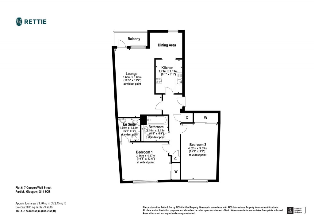Floorplans For Flat 6, Coopers Well Street, Partick, Glasgow