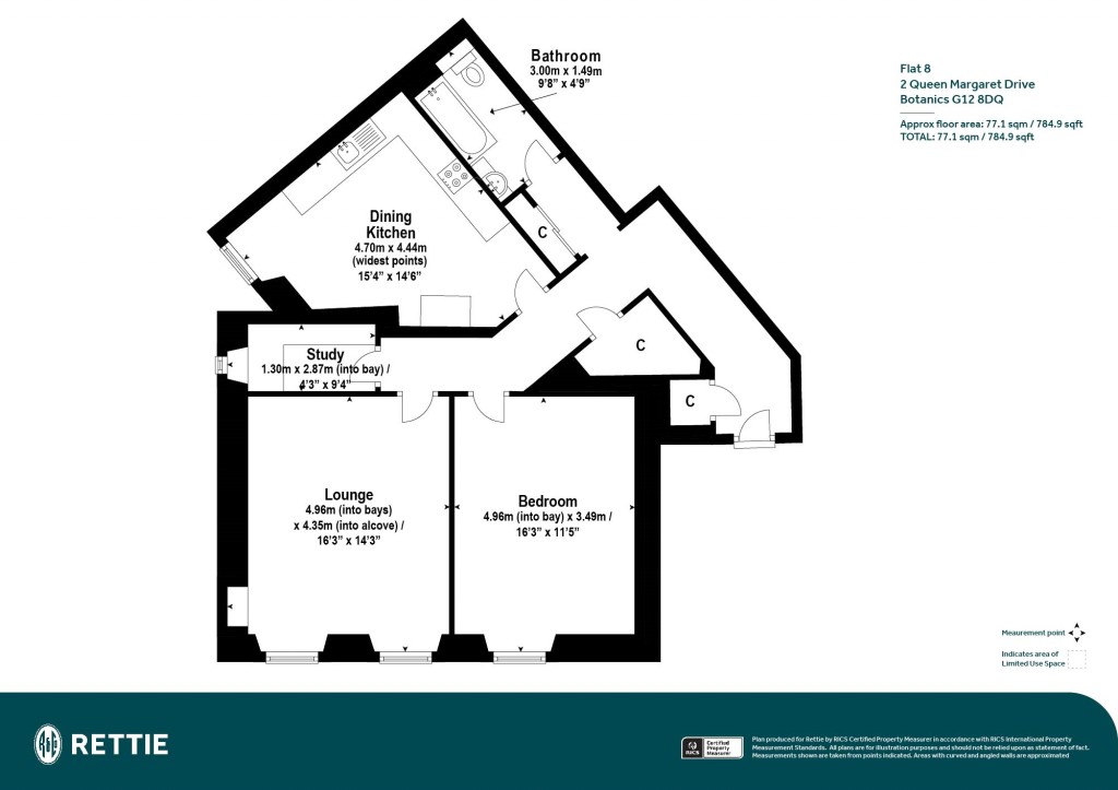 Floorplans For Flat 8, Queen Margaret Drive, Botanics, Glasgow