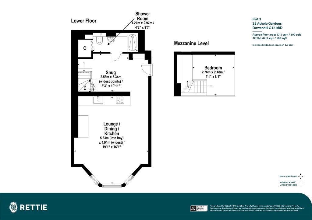 Floorplans For Flat 3, Athole Gardens, Dowanhill, Glasgow