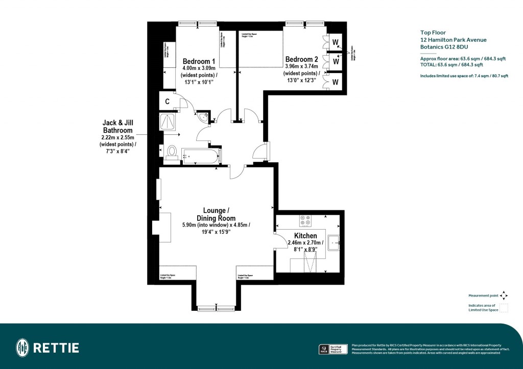 Floorplans For Top Floor, Hamilton Park Avenue, Botanics, Glasgow