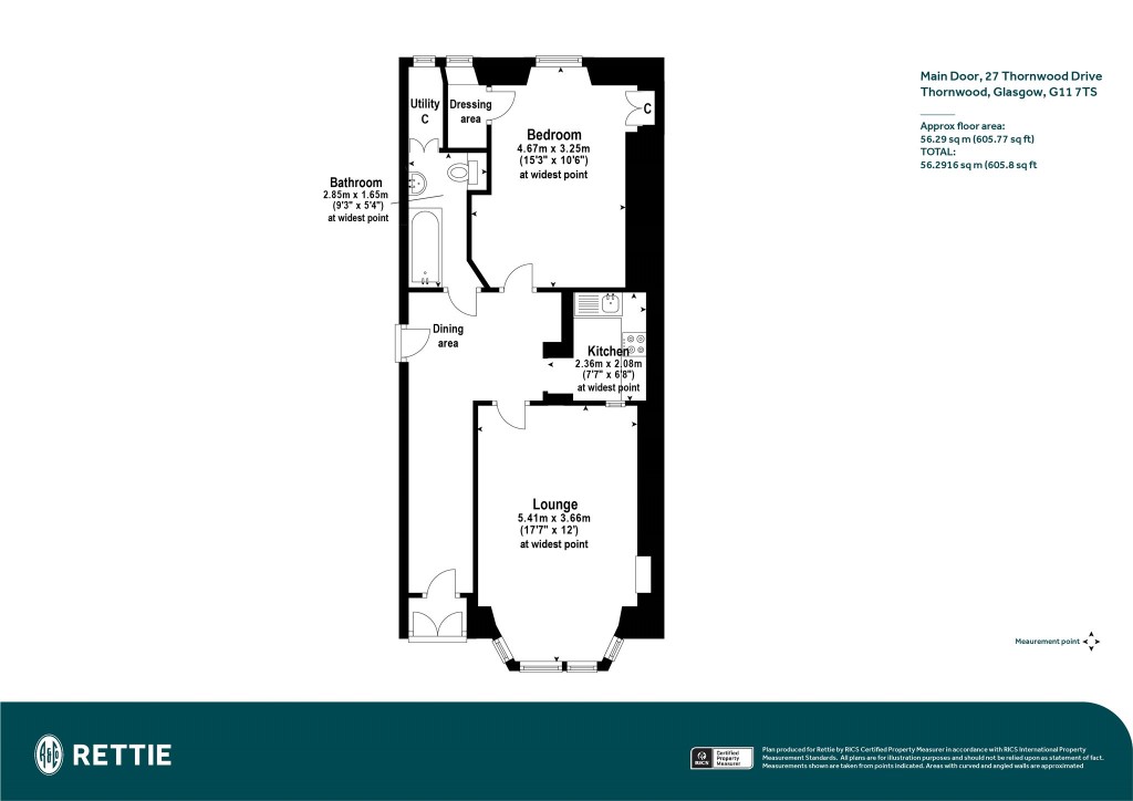 Floorplans For Main Door, Thornwood Drive, Thornwood, Glasgow