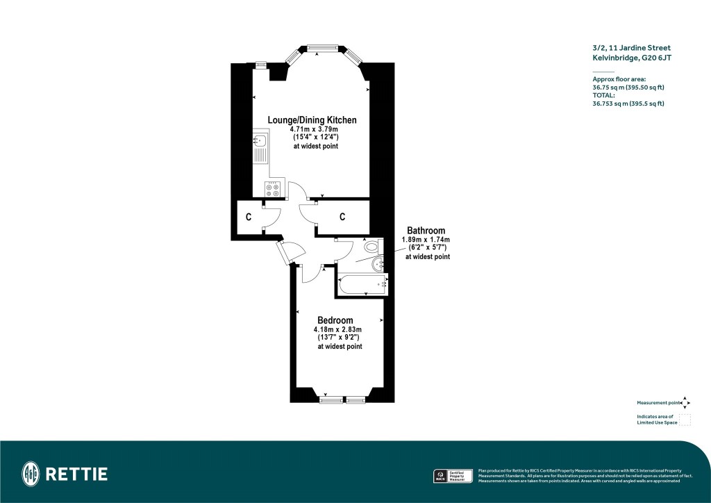 Floorplans For 3/2, Jardine Street, Kelvinbridge, Glasgow
