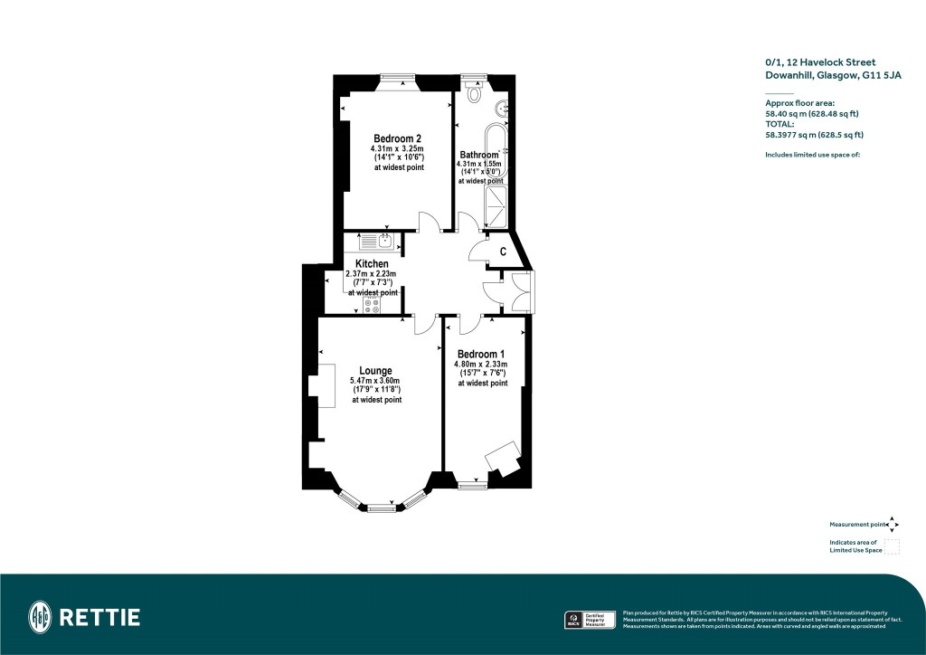 Floorplans For 0/1, Havelock Street, Dowanhill, Glasgow