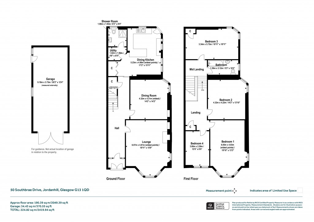 Floorplans For Southbrae Drive, Jordanhill, Glasgow