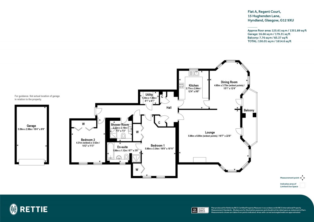 Floorplans For Flat A, Regent Court, Hughenden Lane, Hyndland, Glasgow