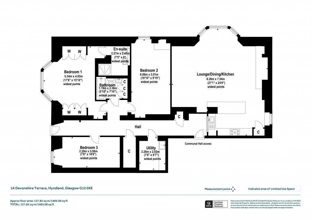 Floorplans For Devonshire Terrace, Hyndland, Glasgow