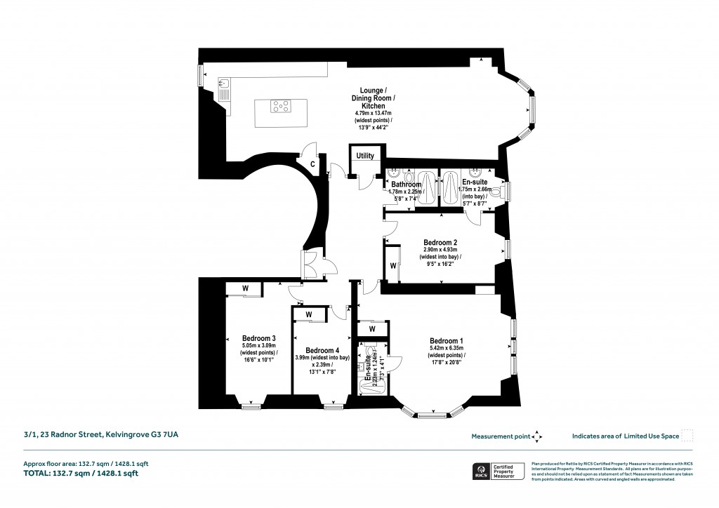 Floorplans For 3/1, Radnor Street, Kelvingrove, Glasgow