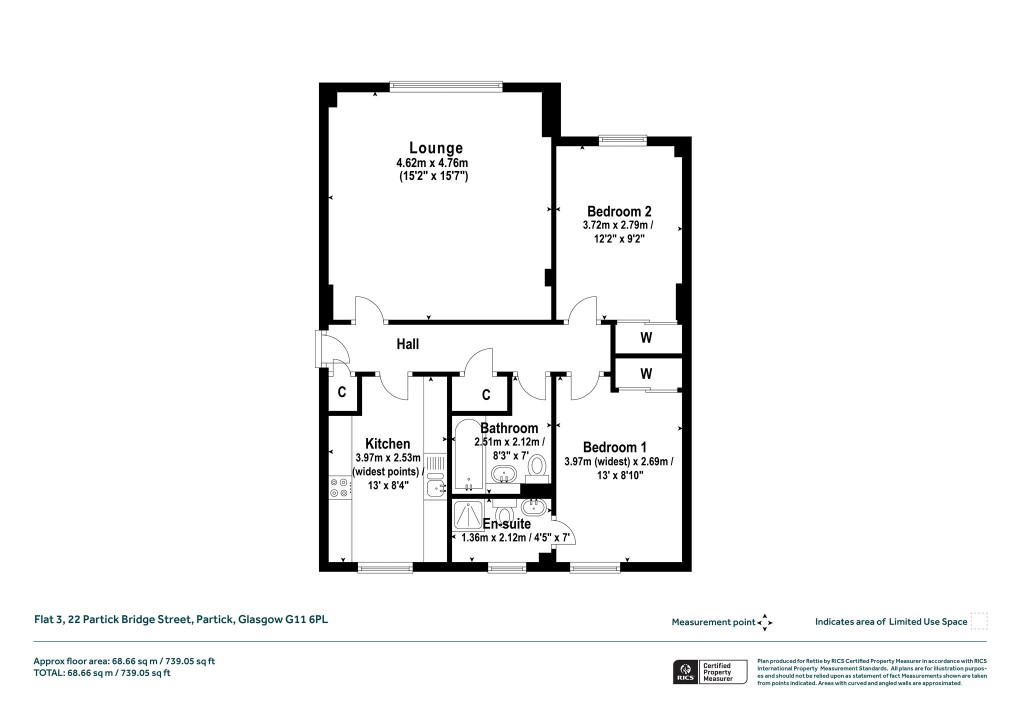 Floorplans For Flat 3, Partick Bridge Street, Partick, Glasgow