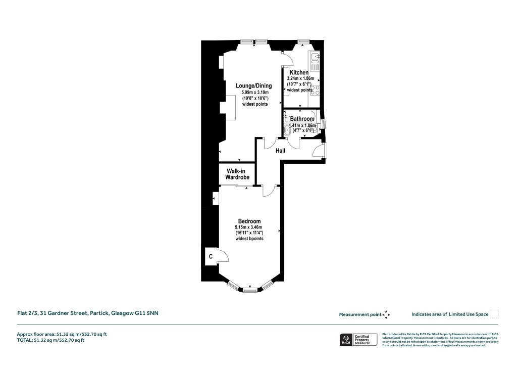 Floorplans For 2/3, Gardner Street, Partick, Glasgow