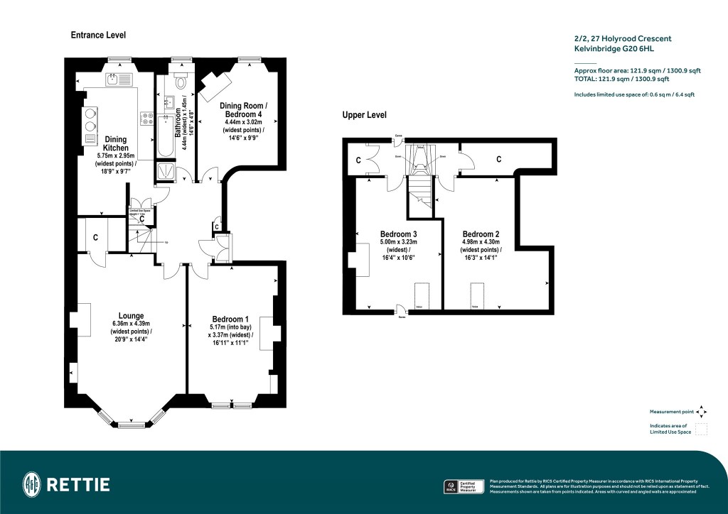Floorplans For 2/2, Holyrood Crescent, Kelvinbridge, Glasgow