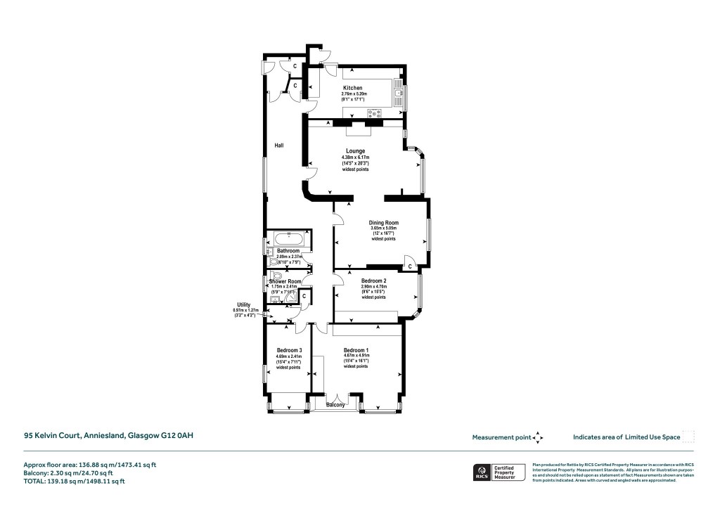 Floorplans For Kelvin Court, Anniesland, Glasgow