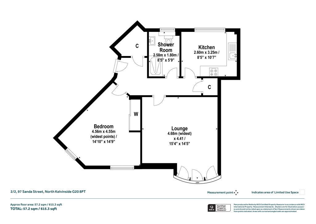 Floorplans For 2/2, Sanda Street, North Kelvinside, Glasgow