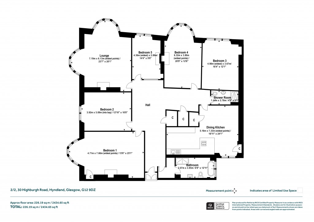 Floorplans For 2/2, Highburgh Road, Dowanhill, Glasgow