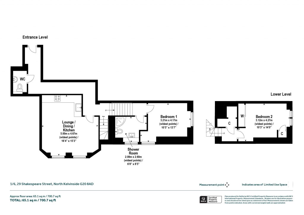 Floorplans For 1/6, Shakespeare Street, North Kelvinside, Glasgow