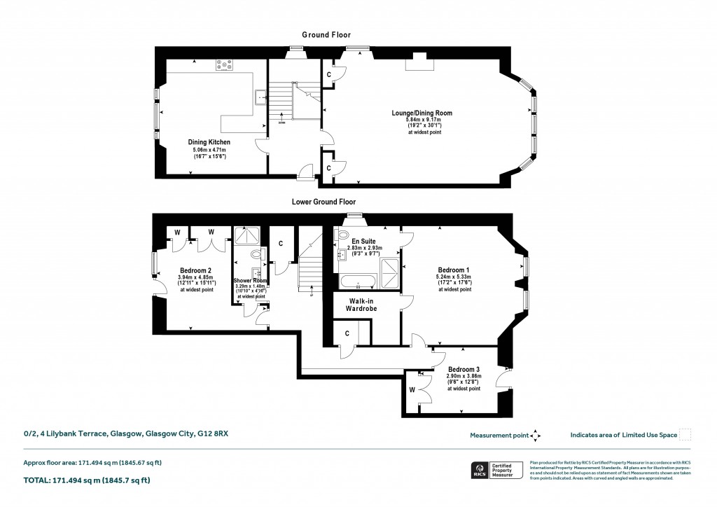 Floorplans For 0/2, Lilybank Terrace, Hillhead, Glasgow