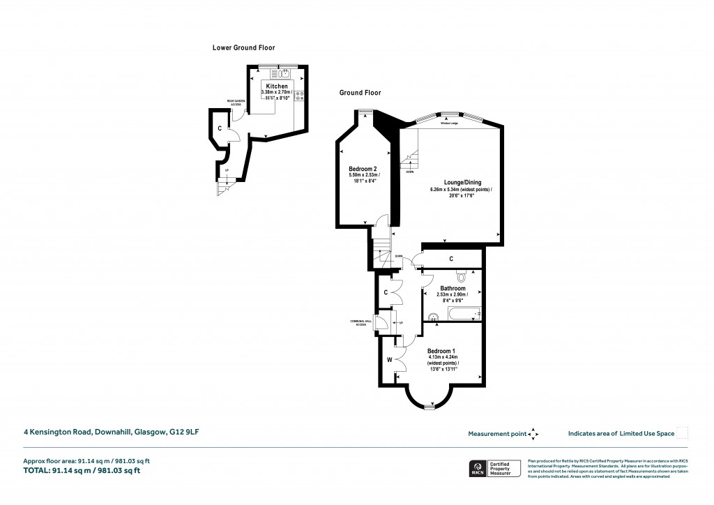 Floorplans For Kensington Road, Dowanhill, Glasgow