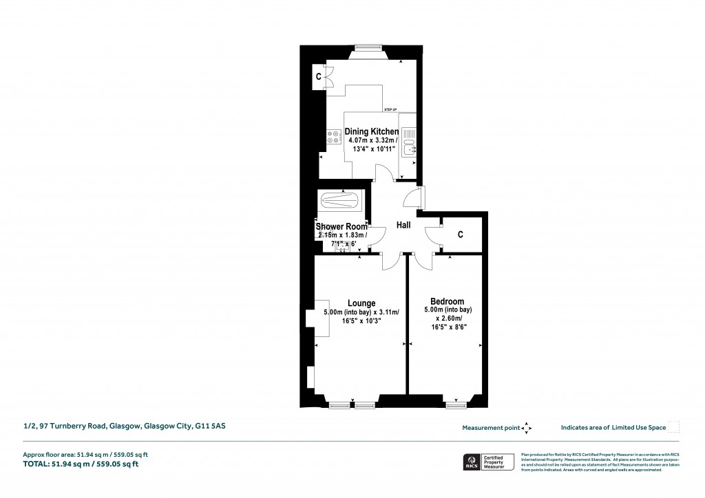 Floorplans For 1/2, Turnberry Road, Hyndland, Glasgow