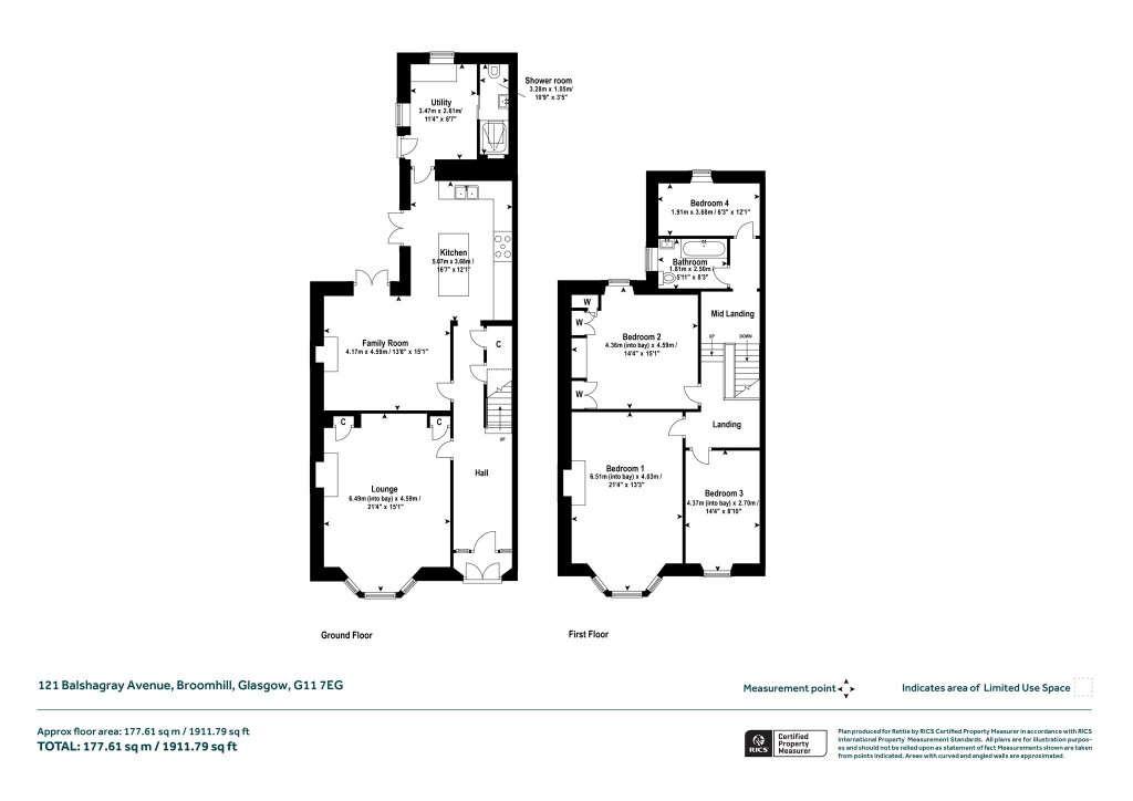 Floorplans For Balshagray Avenue, Jordanhill, Glasgow