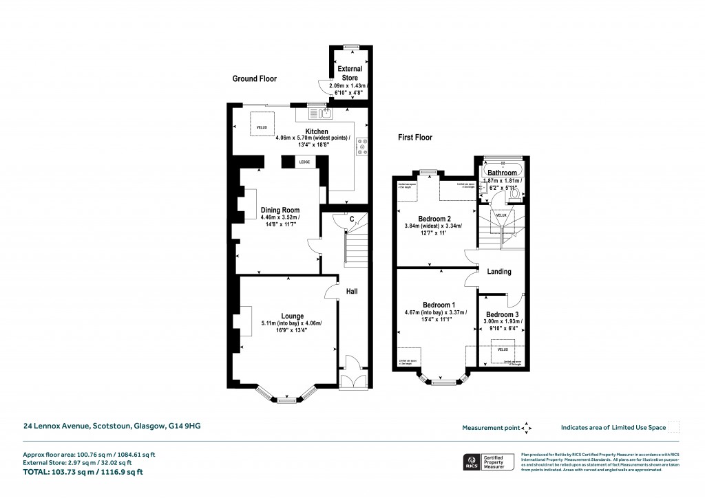 Floorplans For Lennox Avenue, Scotstoun, Glasgow
