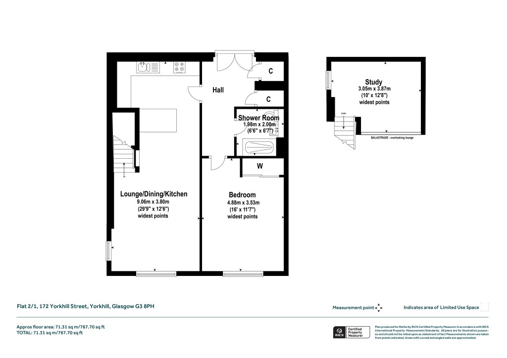Floorplans For 2/1, Yorkhill Street, Yorkhill, Glasgow