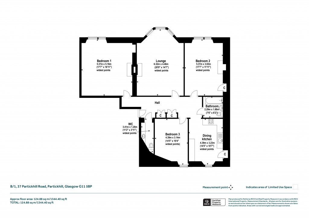 Floorplans For B/1, Partickhill Road, Partickhill, Glasgow