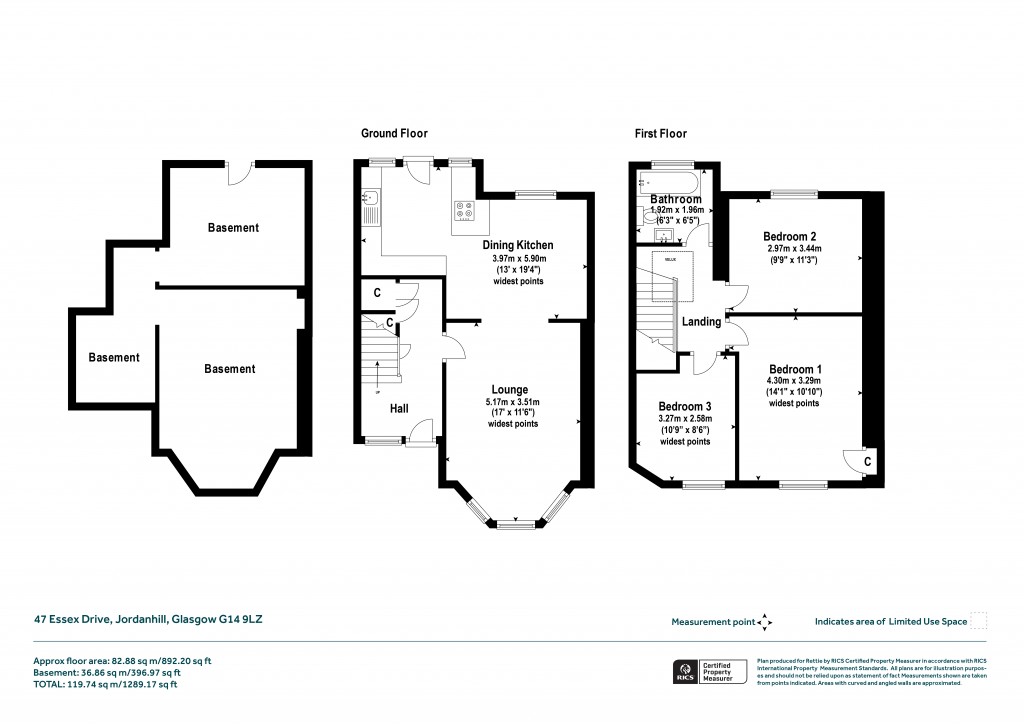 Floorplans For Essex Drive, Jordanhill, Glasgow
