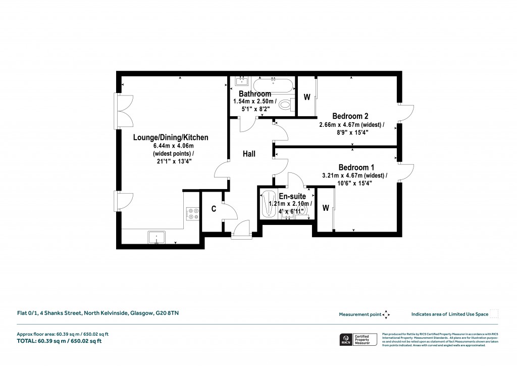 Floorplans For Flat 0/1, Shanks Street, North Kelvinside, Glasgow