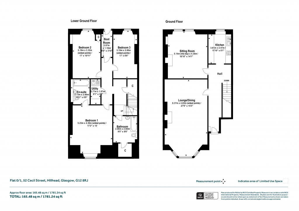 Floorplans For Flat 0/1, Cecil Street, Hillhead, Glasgow