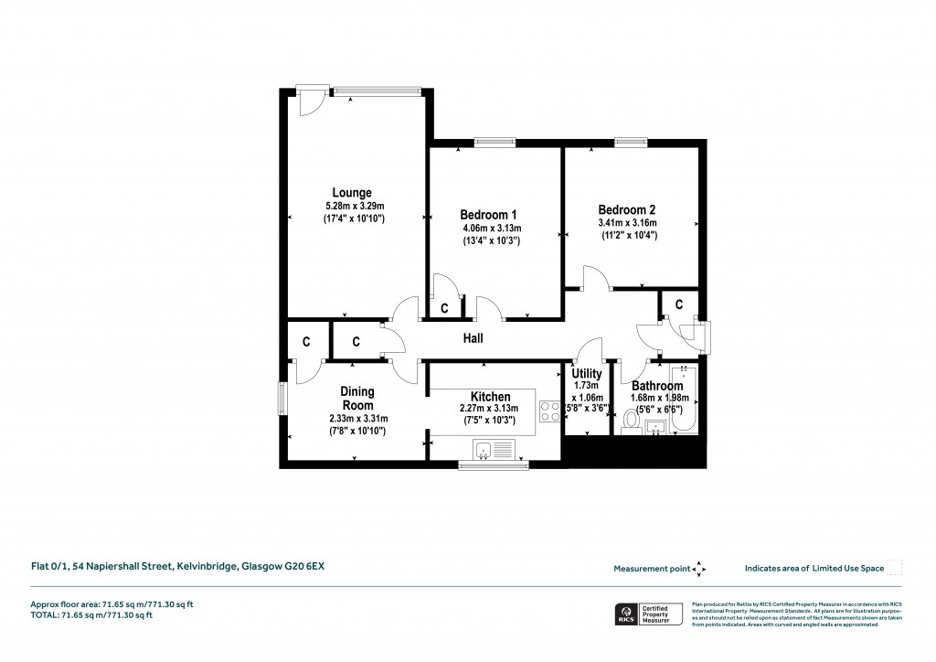 Floorplans For 0/1, Napiershall Street, Kelvinbridge, Glasgow
