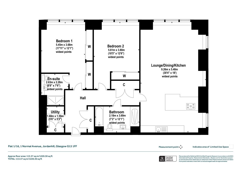 Floorplans For 1/16, Normal Avenue, Jordanhill, Glasgow