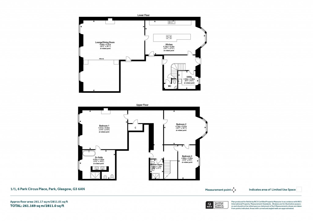 Floorplans For 1/1, Park Circus Place, Park, Glasgow