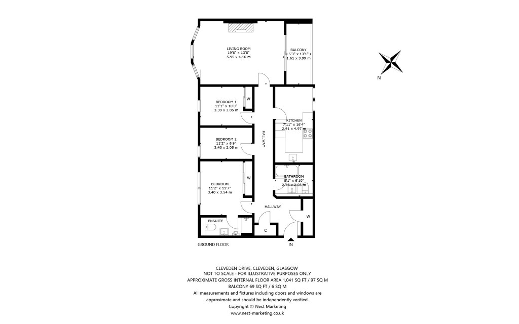 Floorplans For 0/1, Cleveden Drive, Kelvinside, Glasgow