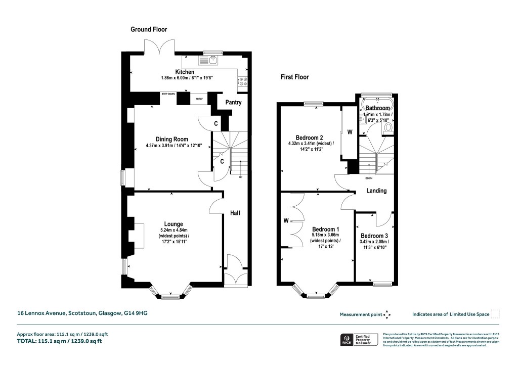Floorplans For Lennox Avenue, Scotstoun, Glasgow