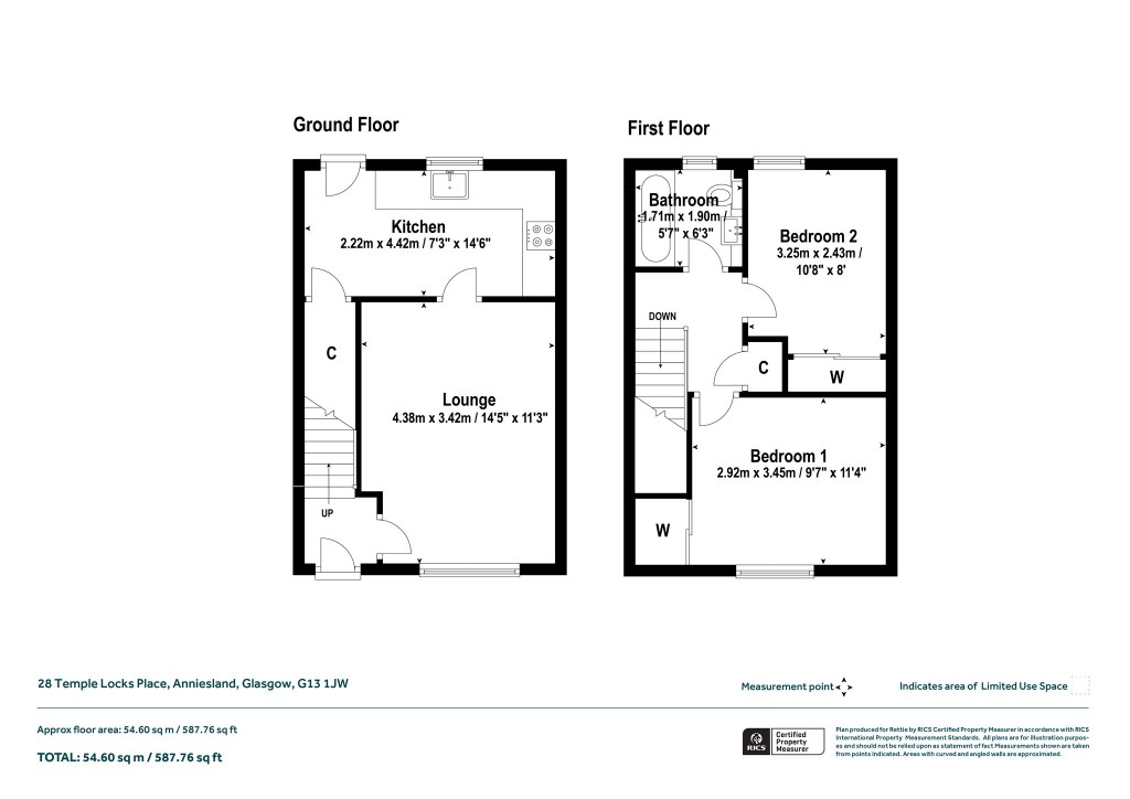 Floorplans For Temple Locks Place, Anniesland, Glasgow
