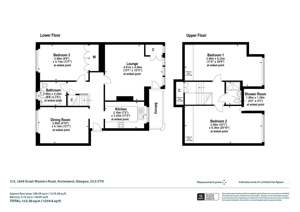 Floorplans For 2/2, Great Western Road, Anniesland, Glasgow
