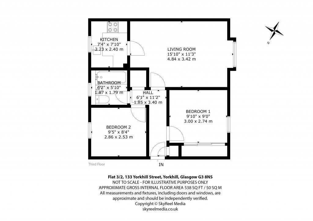 Floorplans For 3/2, Yorkhill Street, Yorkhill, Glasgow