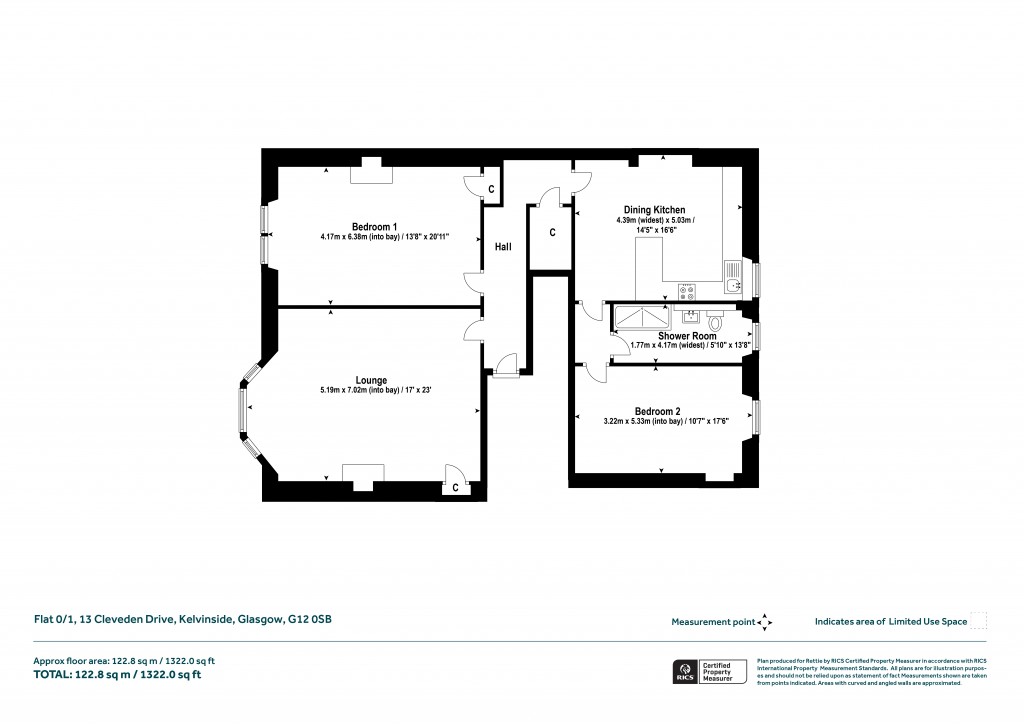 Floorplans For Flat 0/1, Cleveden Drive, Cleveden, Glasgow