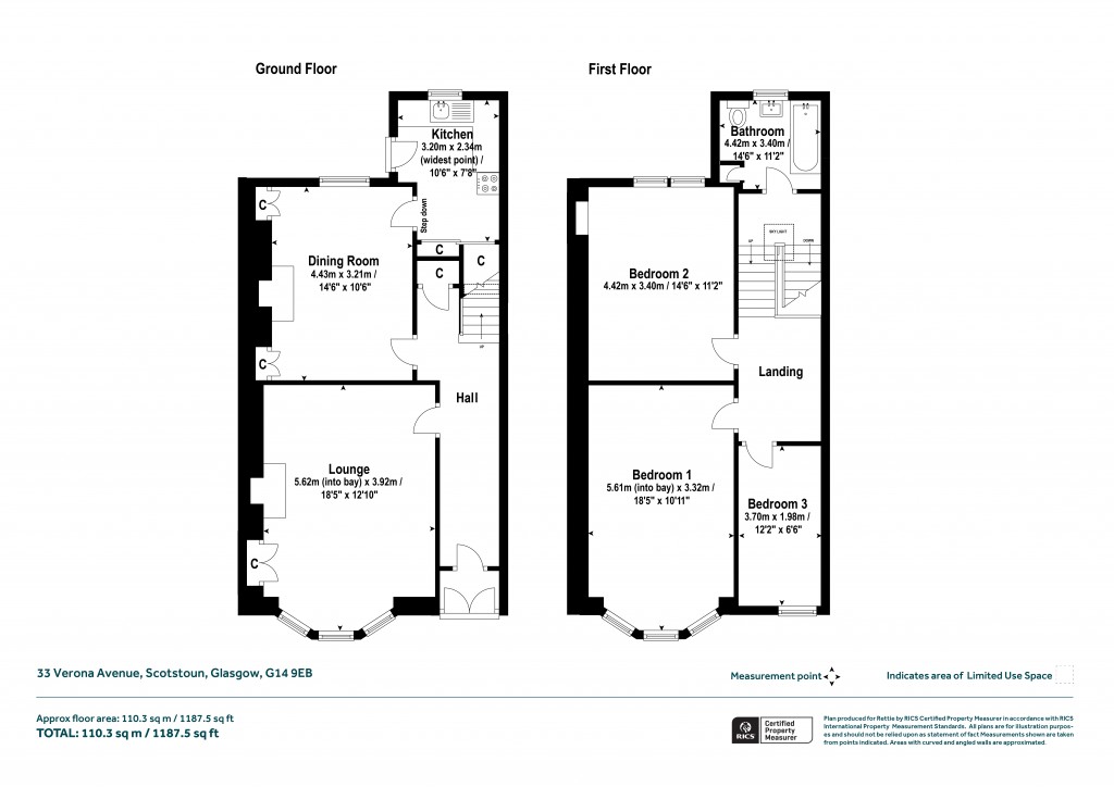 Floorplans For Verona Avenue, Scotstoun, Glasgow