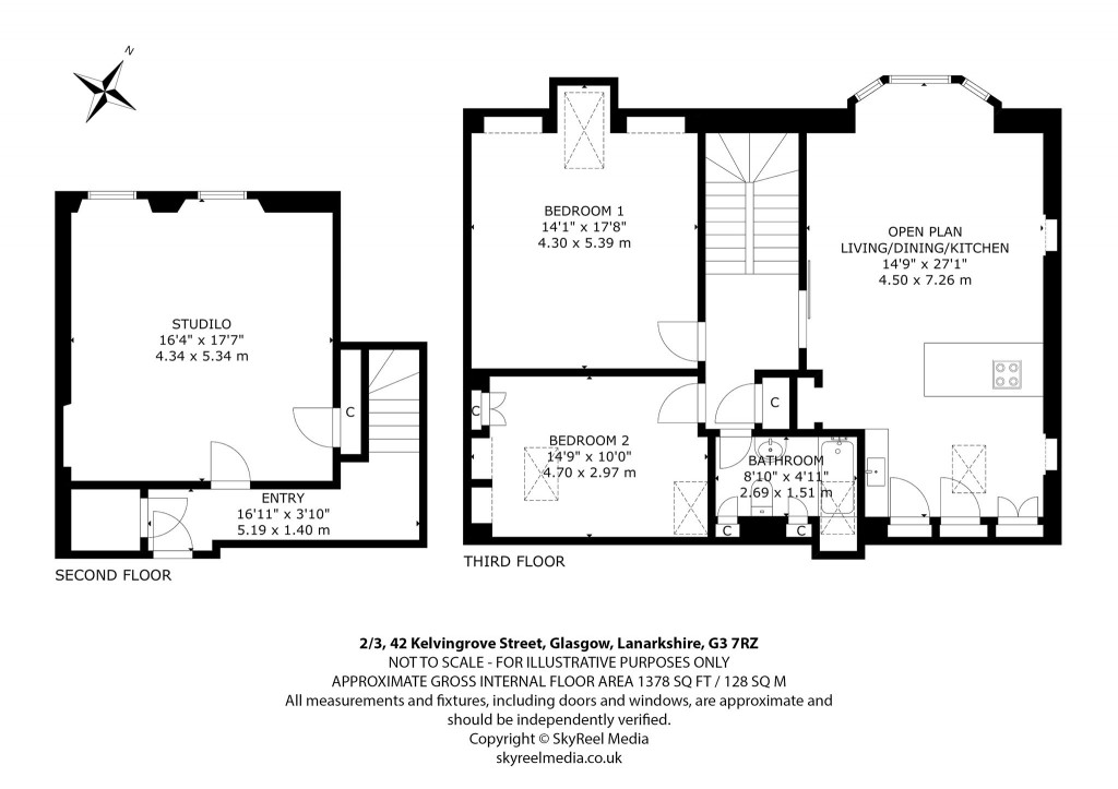 Floorplans For 2/3, Kelvingrove Street, Kelvingrove, Glasgow