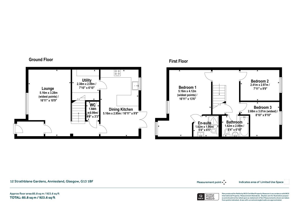 Floorplans For Strathblane Gardens, Anniesland, Glasgow