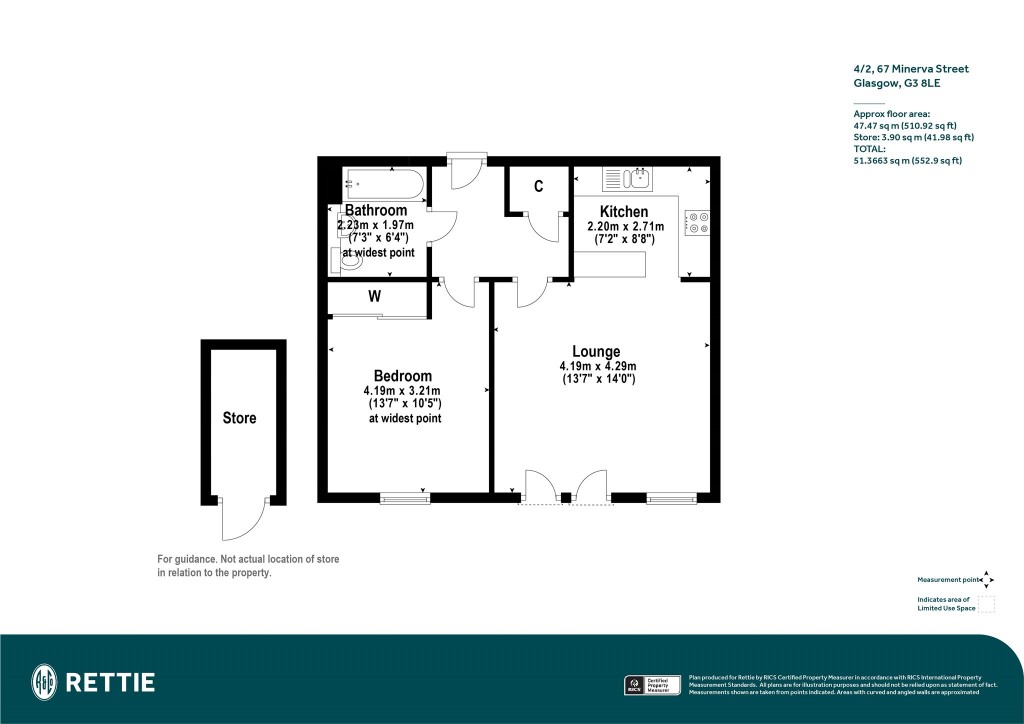 Floorplans For 4/2, Minerva Street, Finnieston, Glasgow