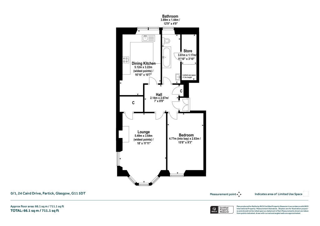Floorplans For 0/1, Caird Drive, Partick, Glasgow