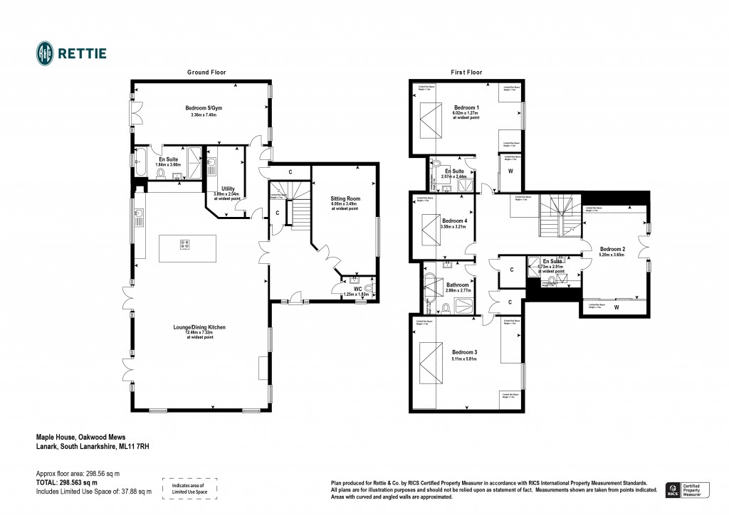 Floorplans For Maple House, Oakwood Mews, Lanark, South Lanarkshire